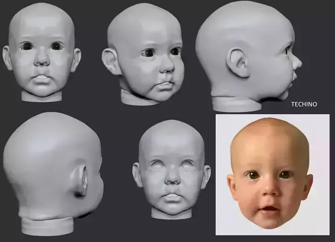 3 Year Baby Head 3D print