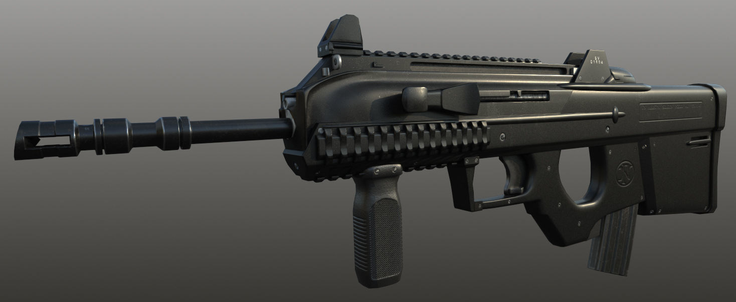 FN 2000 Low-poly 3D model_2