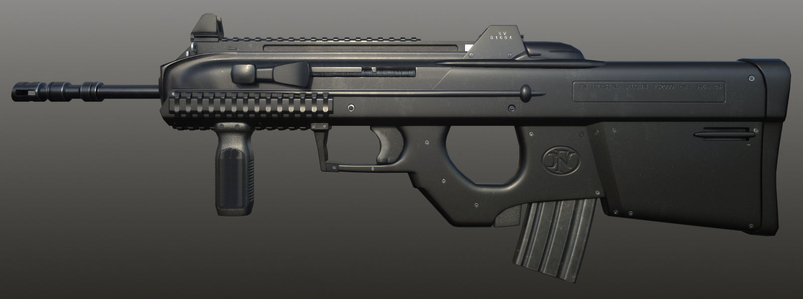 FN 2000 Low-poly 3D model_1