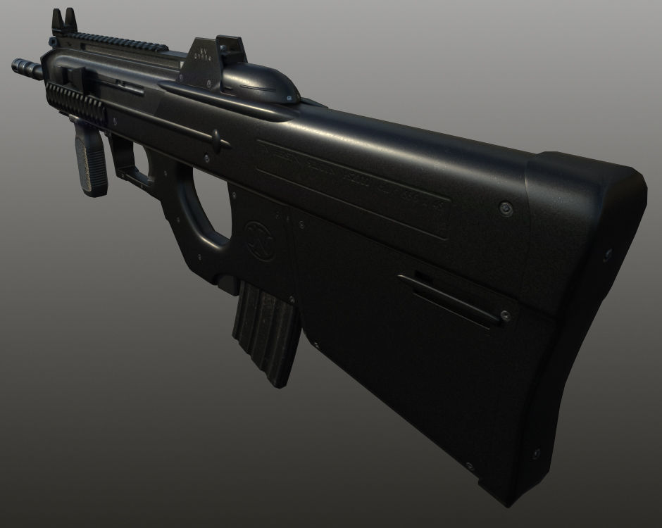FN 2000 Low-poly 3D model_3