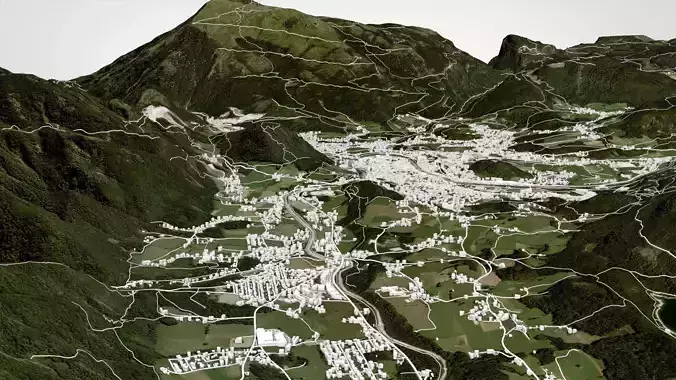 Cityscape Garmisch Partenkirchen Bavaria Germany 3D model 4
