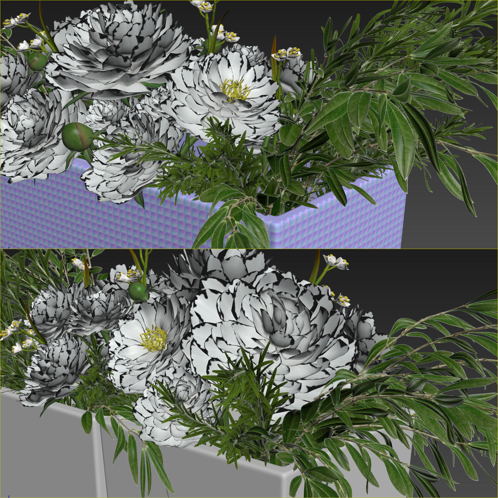 Flower compositions 3D model_12