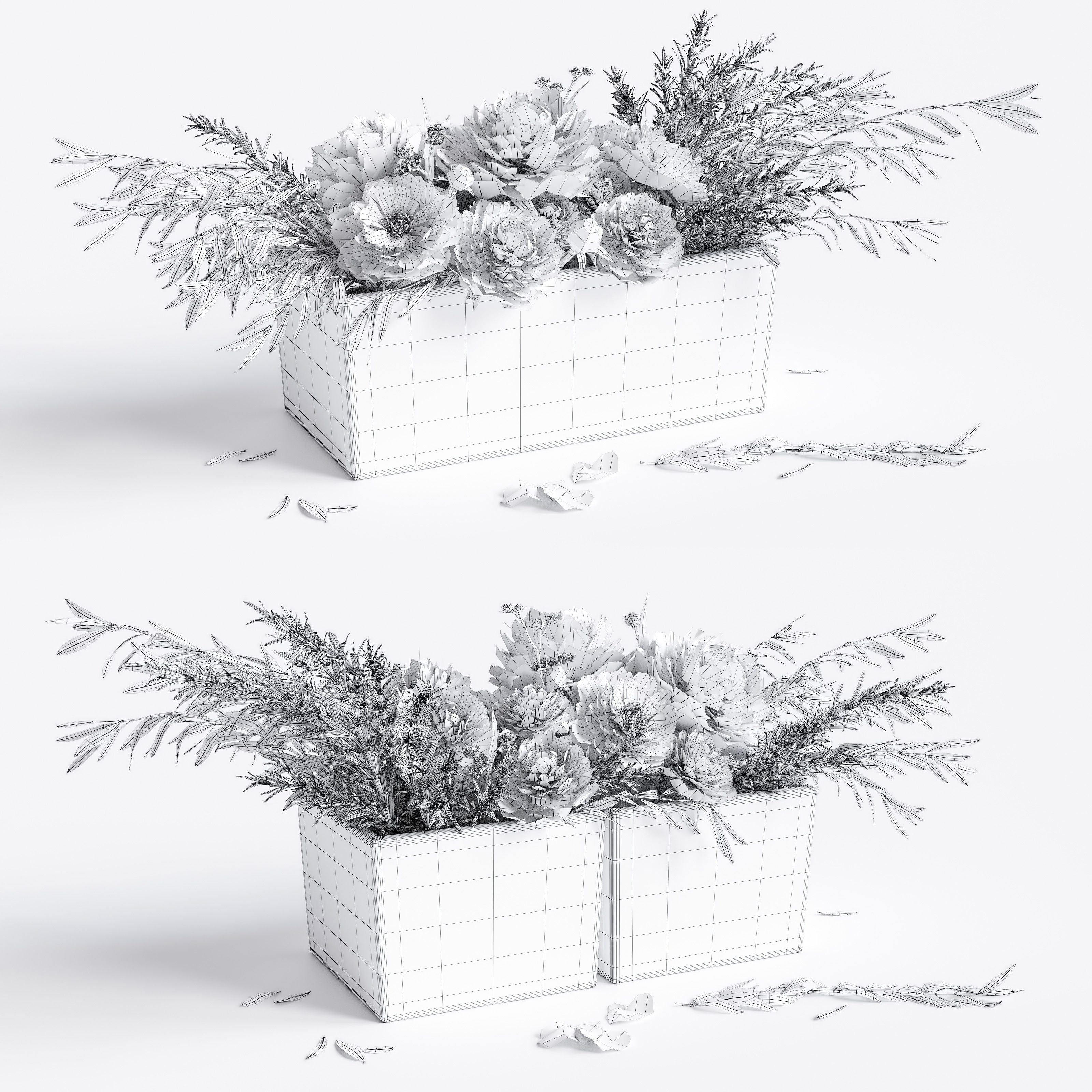 Flower compositions 3D model_4