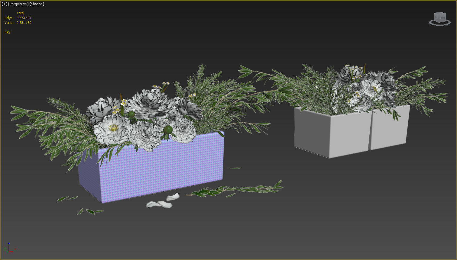 Flower compositions 3D model_9