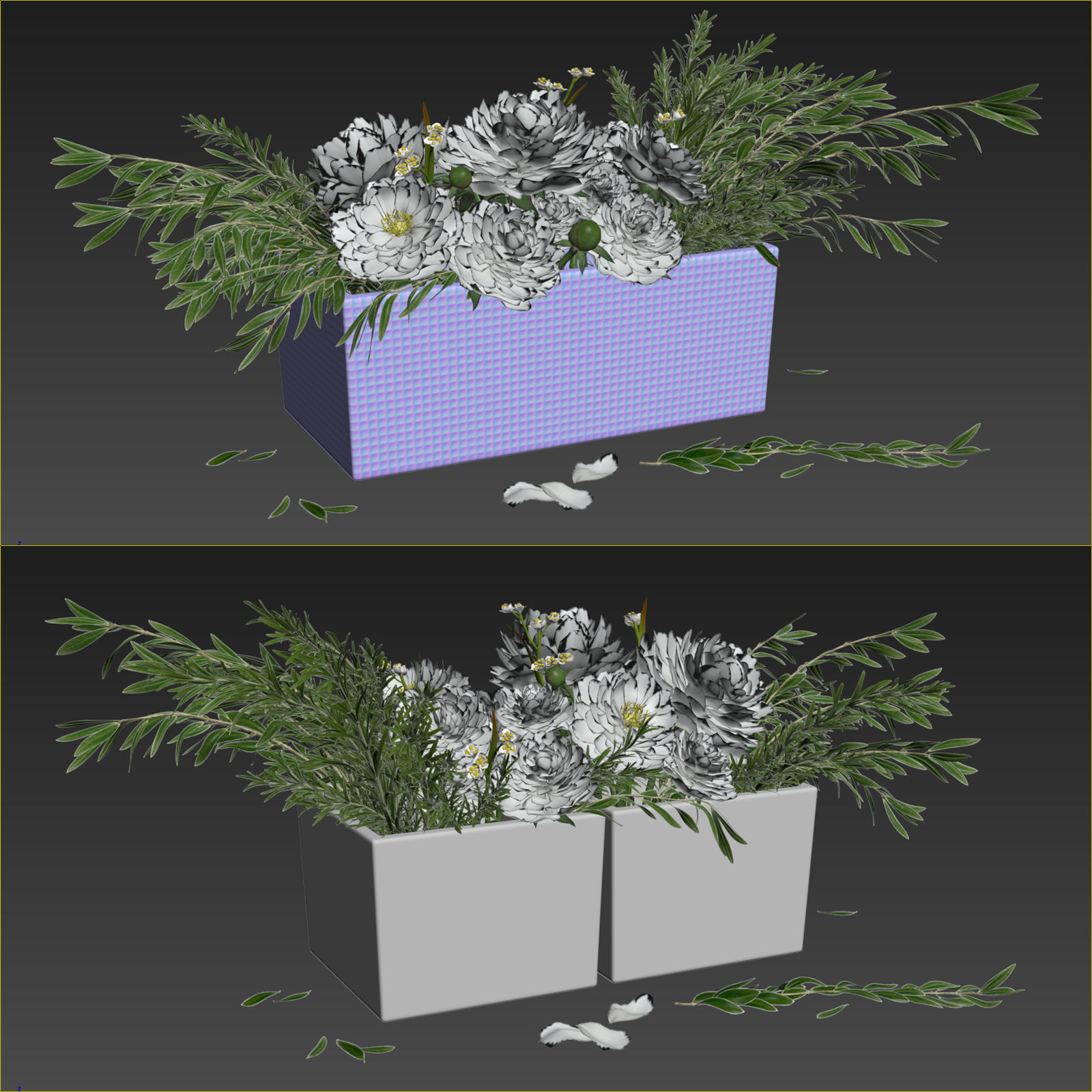 Flower compositions 3D model_10
