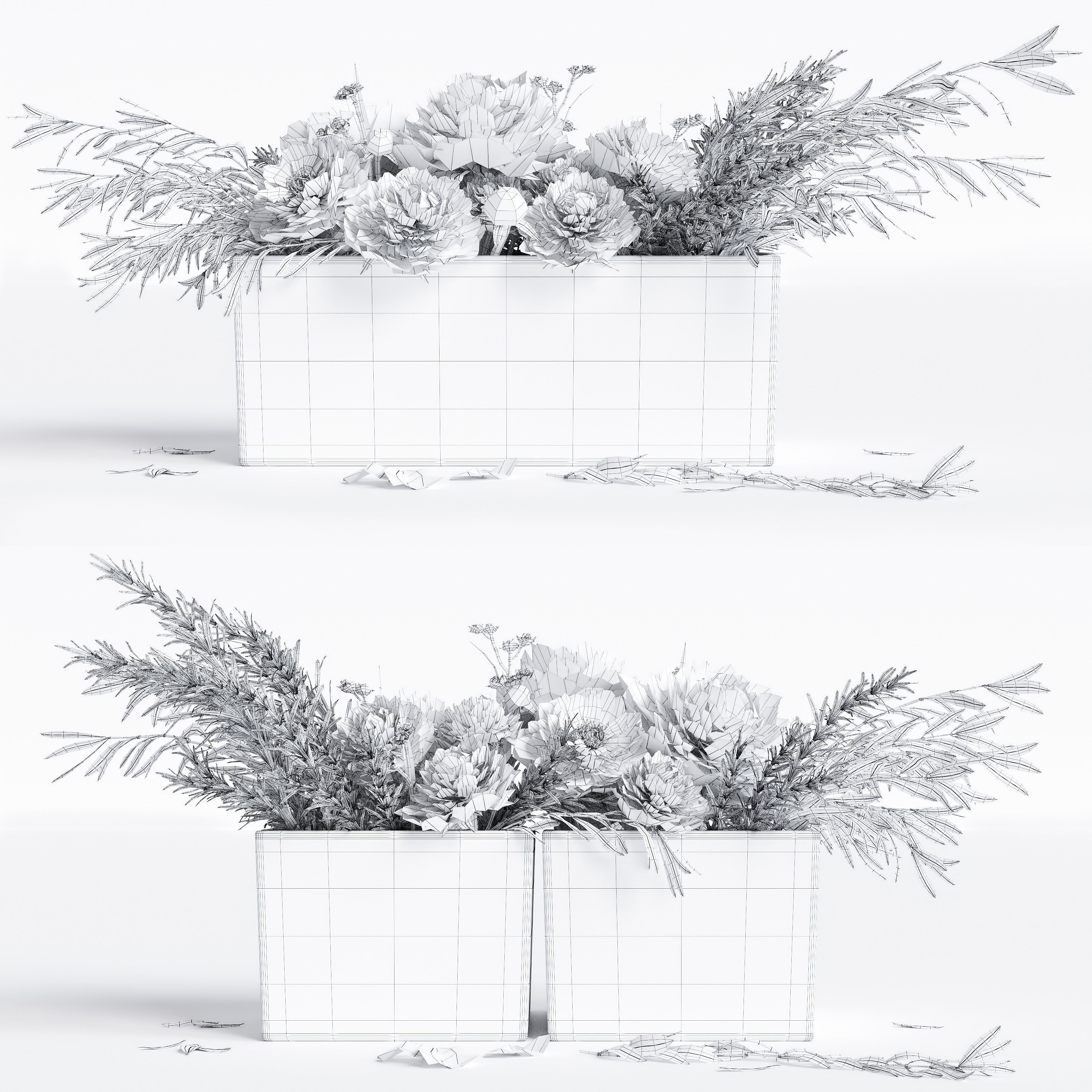 Flower compositions 3D model_7