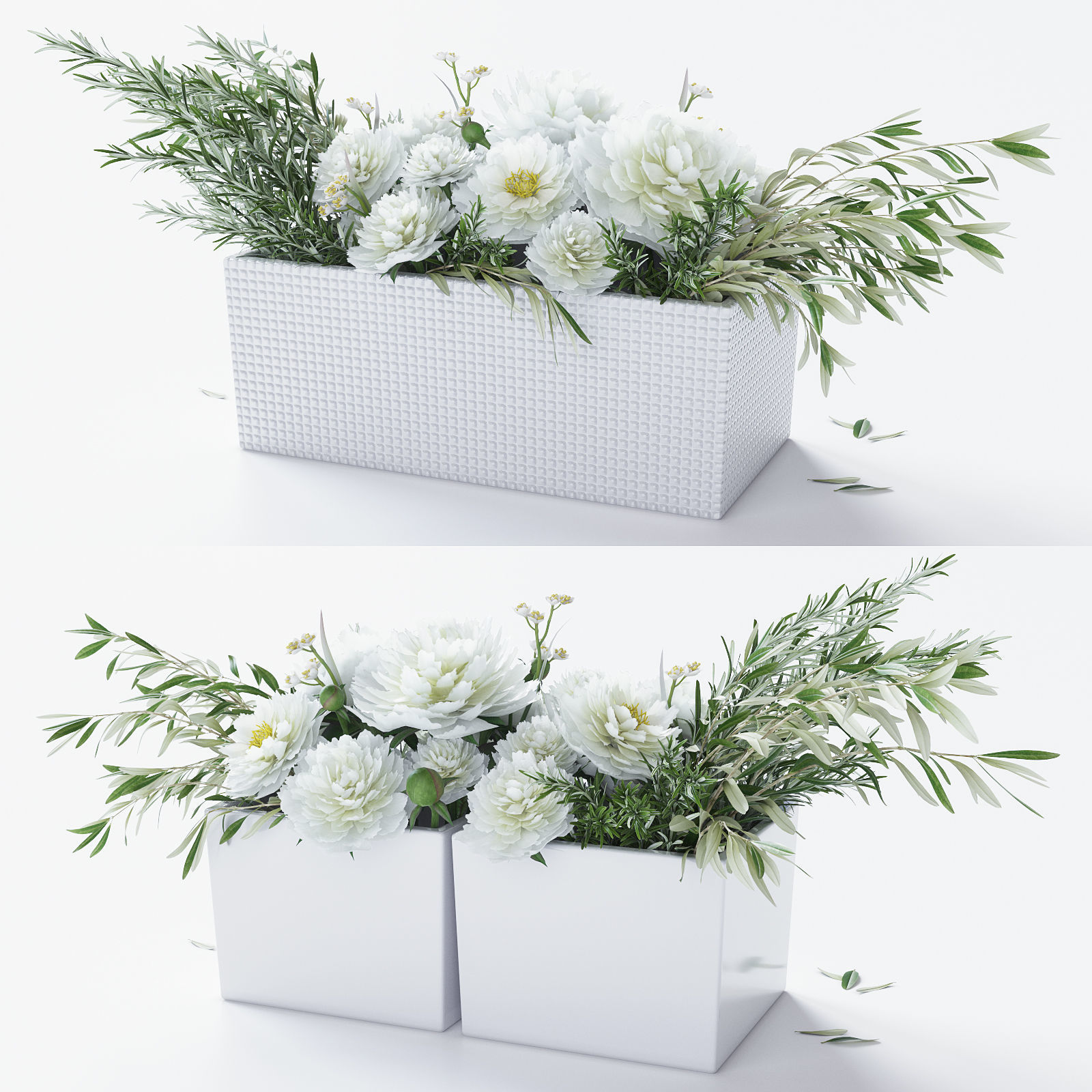 Flower compositions 3D model_2
