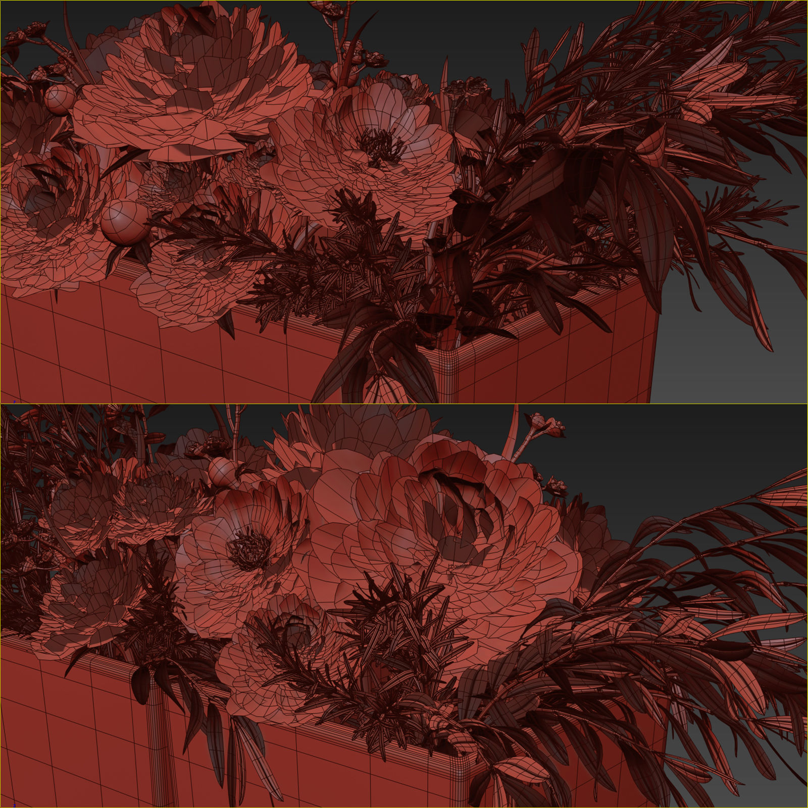 Flower compositions 3D model_13