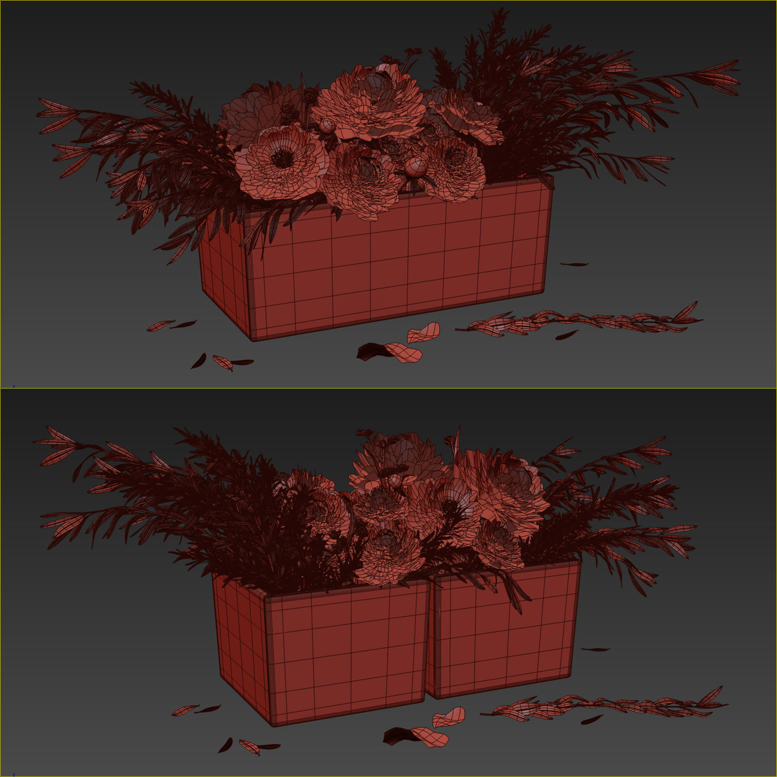 Flower compositions 3D model_11