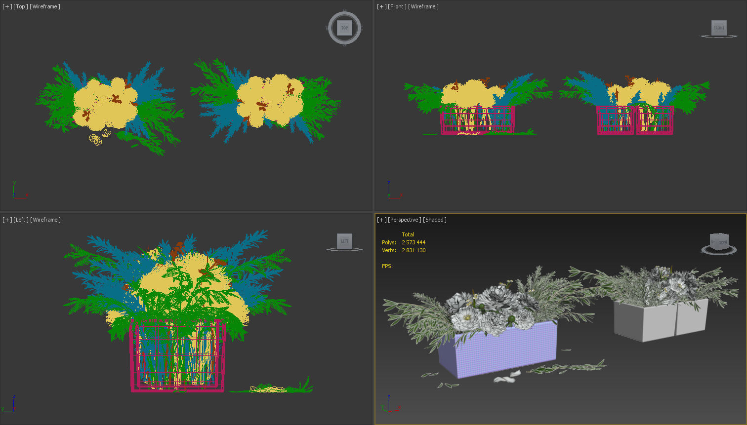 Flower compositions 3D model_8