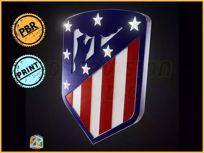Atletico Madrid logo  - Cinematic - 3D print
