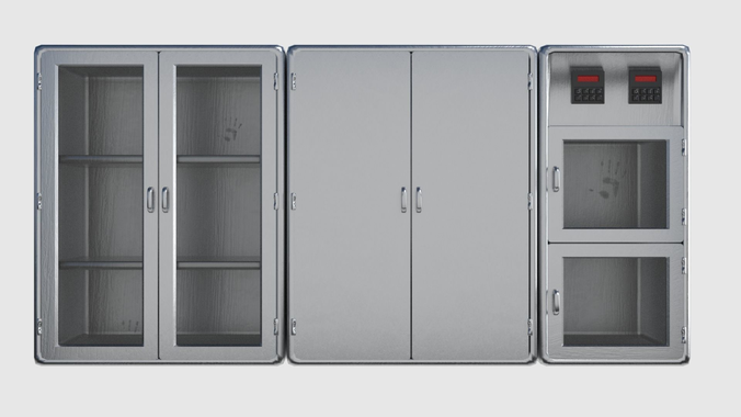 Metal Cabinet Pack Low-poly 3D model