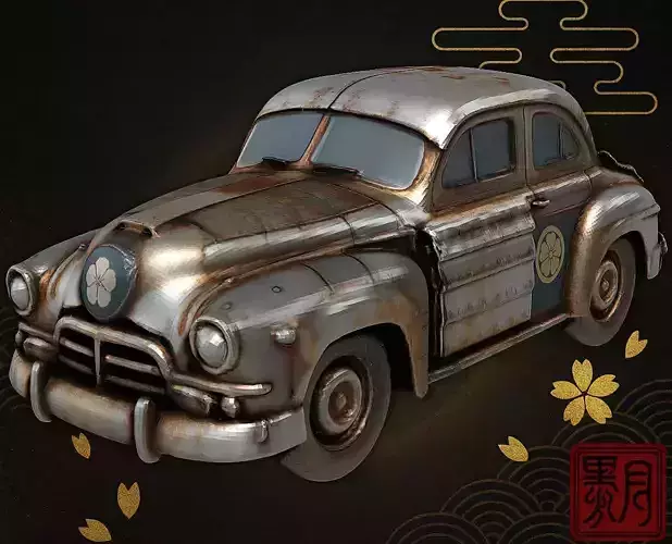 Samurai Fusion Car Armored Warrior Vehicle Hybrid Game Ready