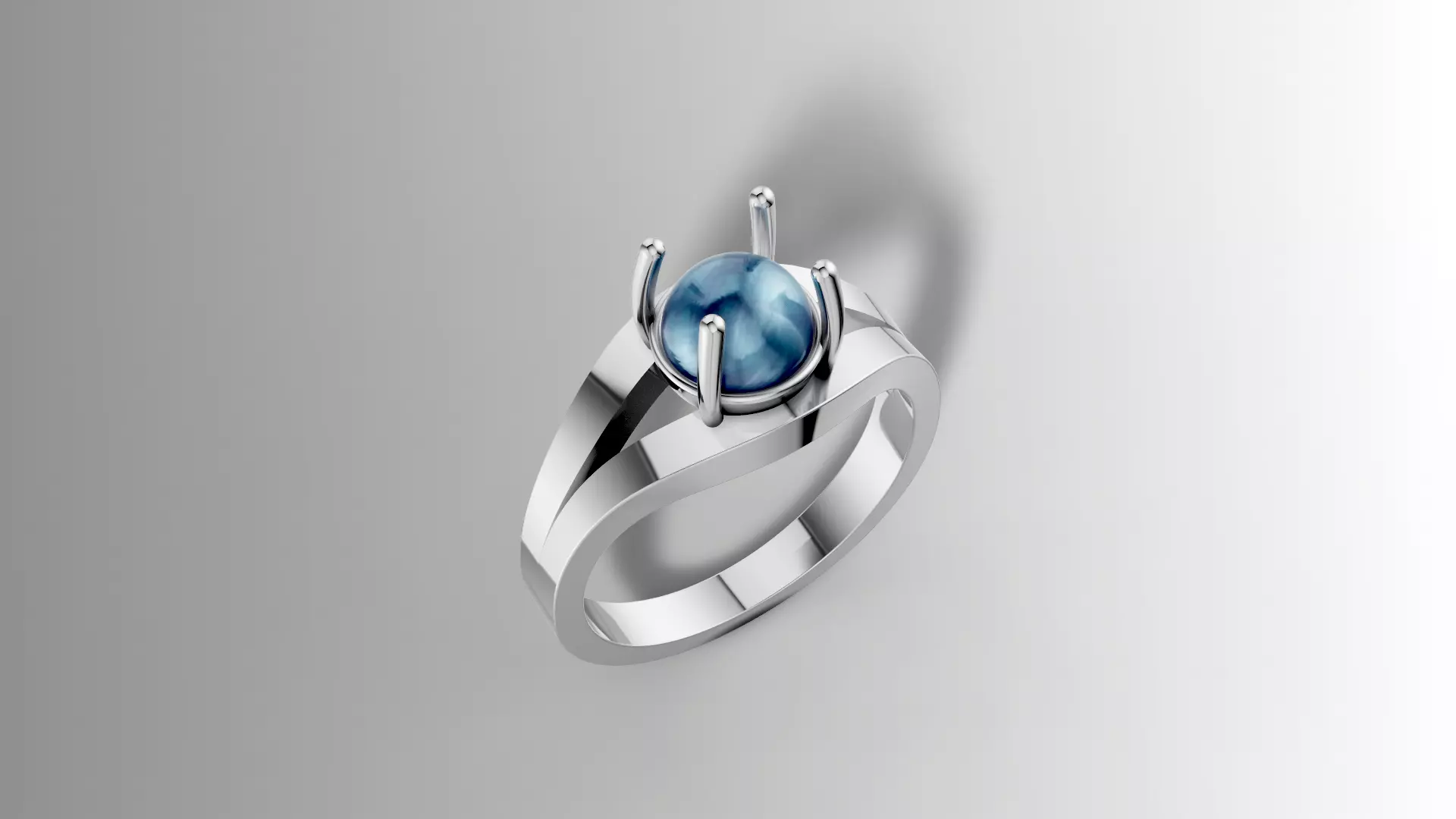 Pearl Cabochon Ring 3D print model