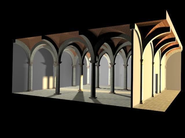 Vaulting 1-4 Romanic 750cm spaced with thin arches Low-poly 3D model_6