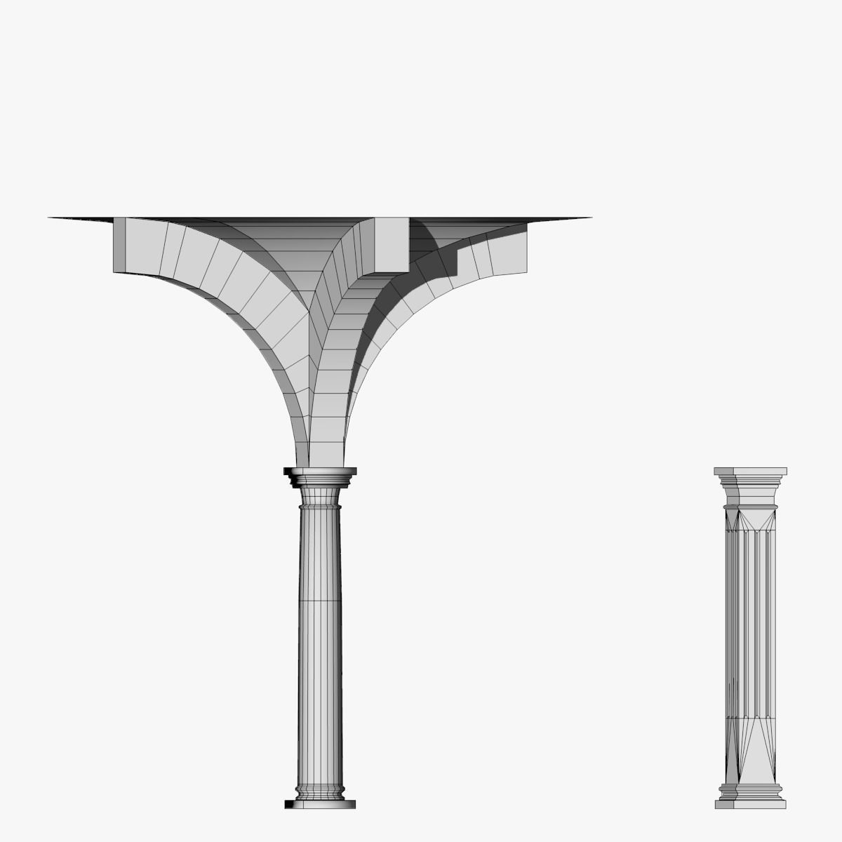 Vaulting 1-5 Romanic 750cm spaced with thick arches Low-poly 3D model_3