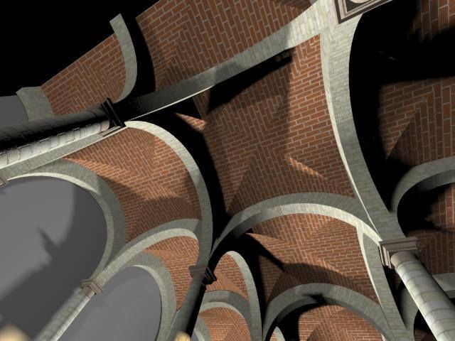 Vaulting 1-5 Romanic 750cm spaced with thick arches Low-poly 3D model_2