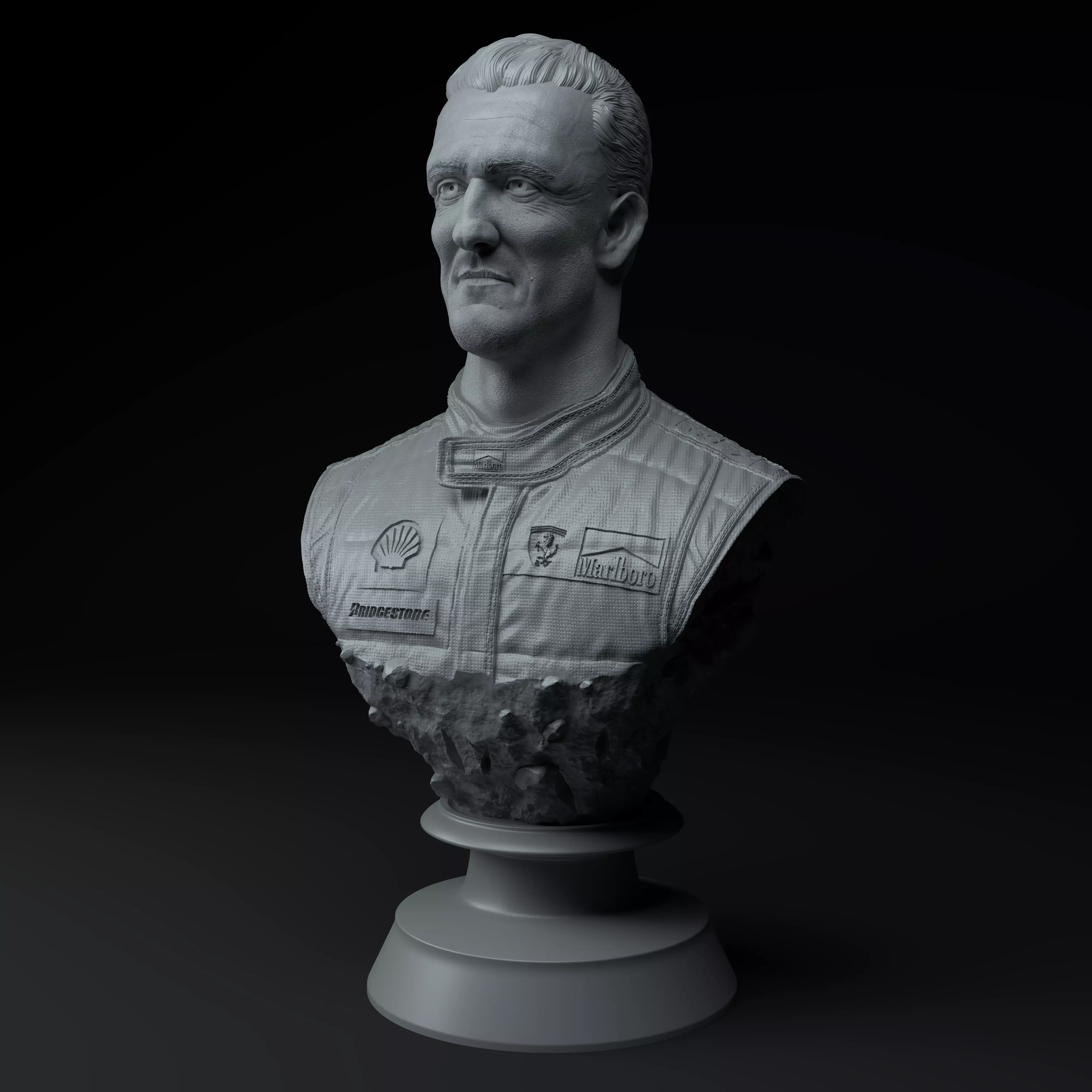 Michael Schumacher F1 Legend Premium 3D Bust STL 3D print model