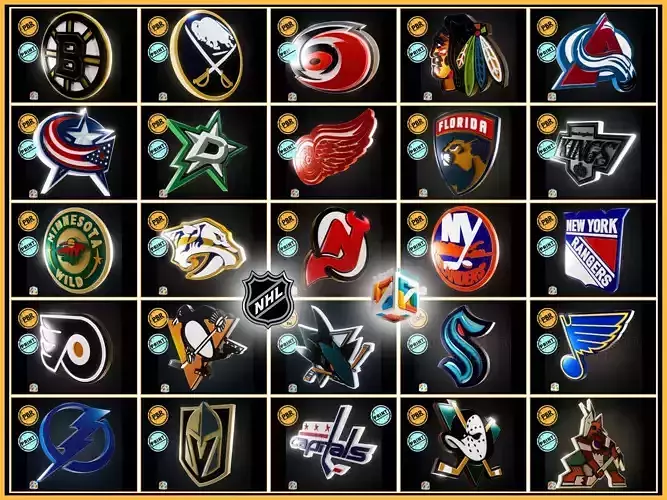 NHL USA Teams Pack Emblem - Cinematic PBR - Printable