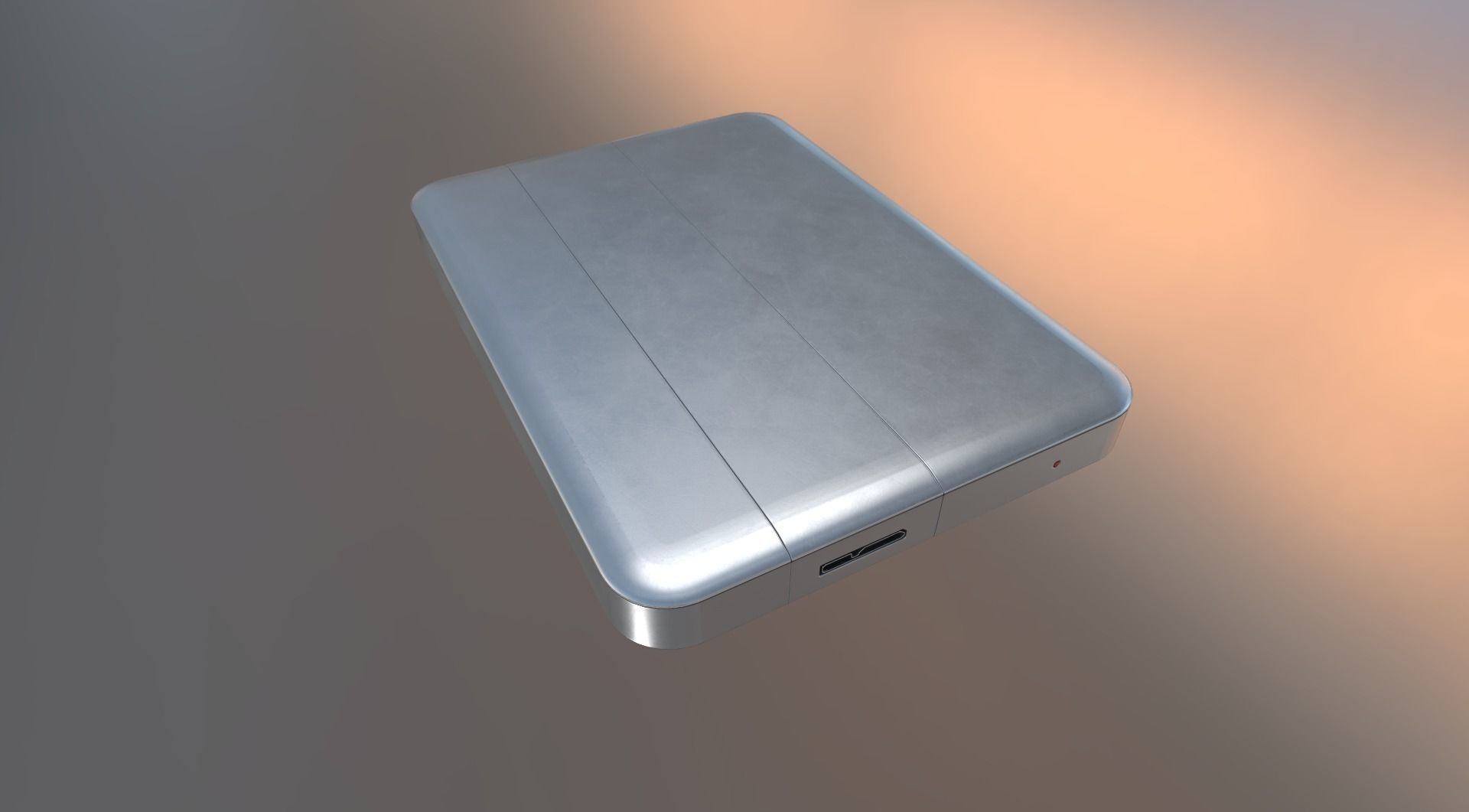 External HDD With USB Cable Rigged Aluminium Version Low-poly 3D model_11