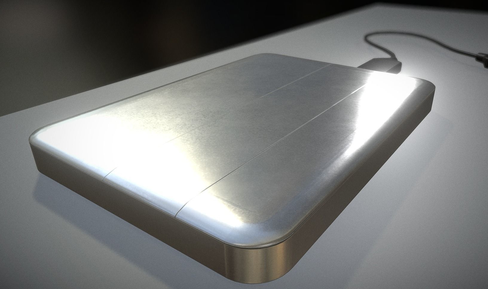External HDD With USB Cable Rigged Aluminium Version Low-poly 3D model_15