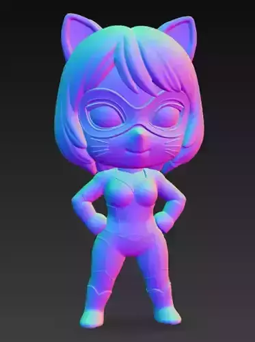 Anime Monster Lady Designer Skulptur  STL Designer 3D Model