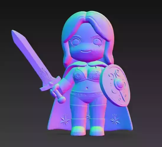 Anime Monster Lady Designer Skulptur  STL Designer 3D Model