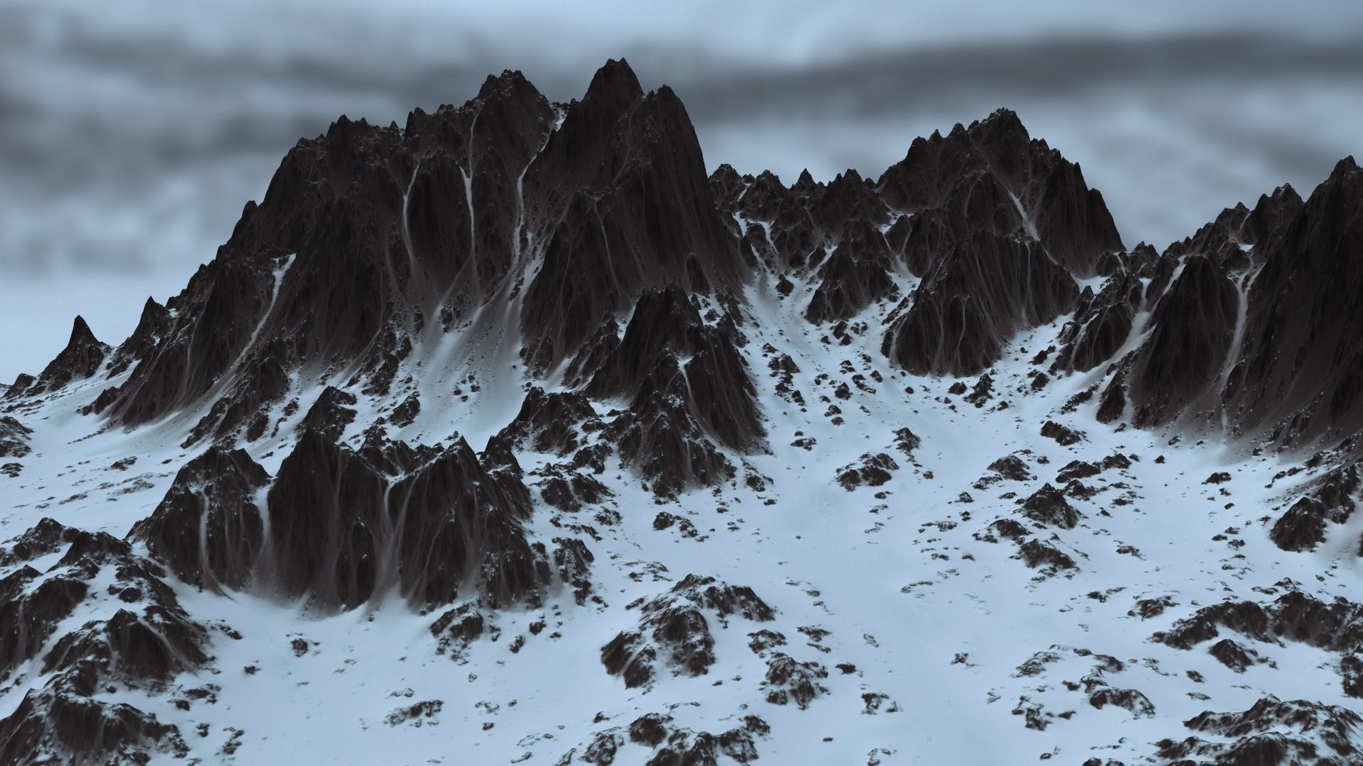 snow mount 03 Low-poly 3D model_3