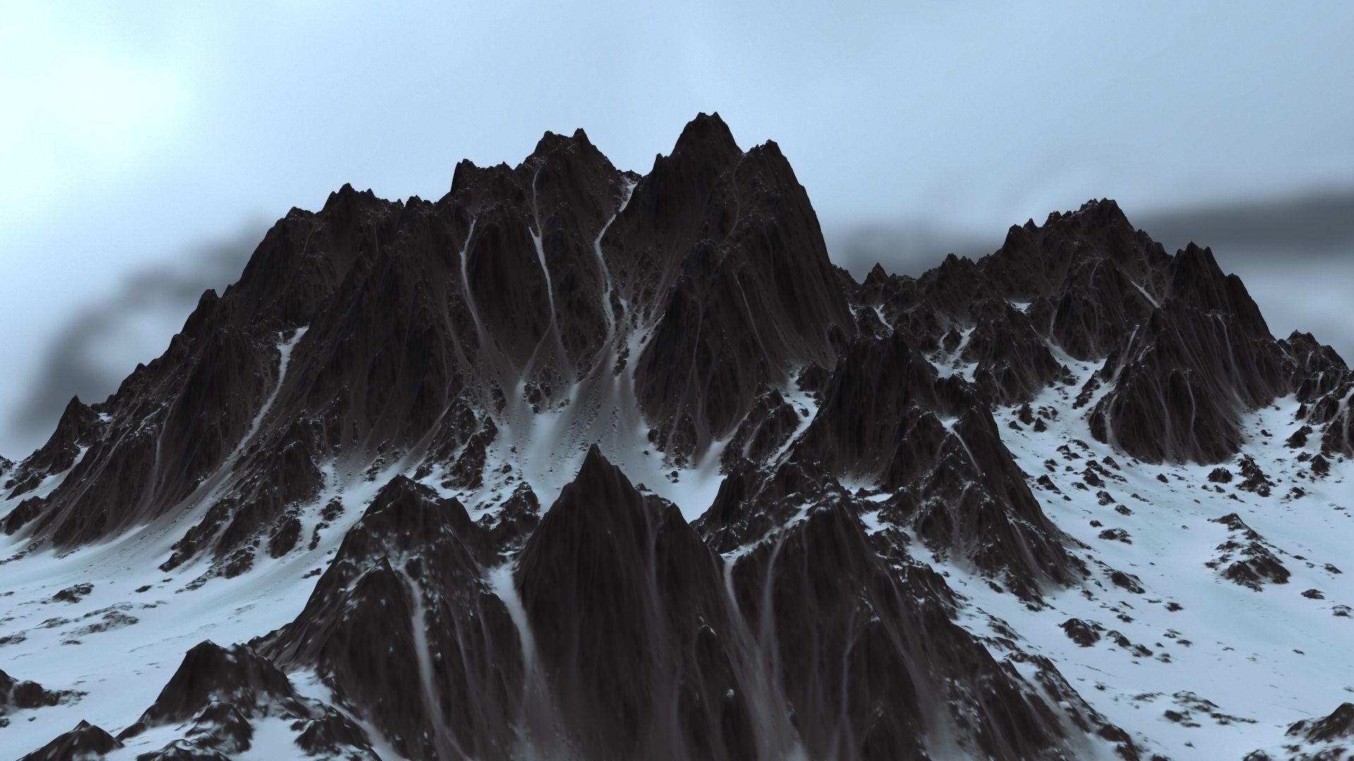 snow mount 03 Low-poly 3D model_7