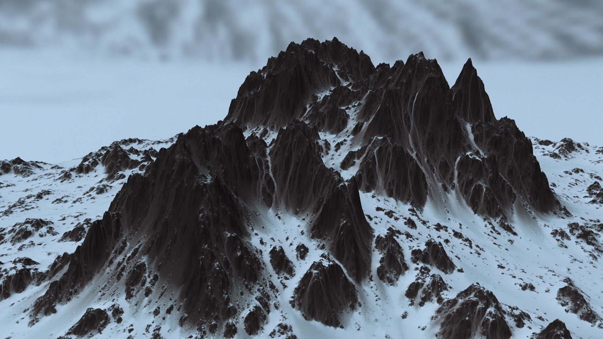 snow mount 03 Low-poly 3D model_9