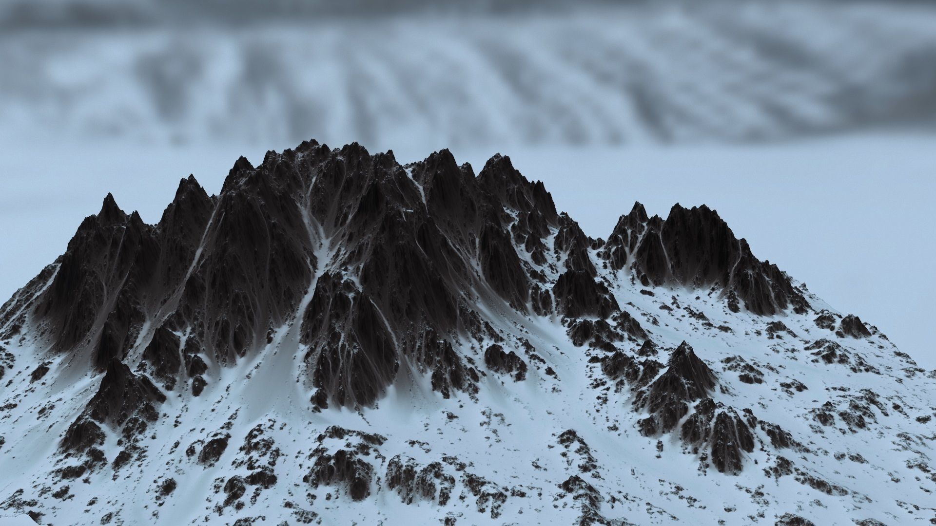 snow mount 03 Low-poly 3D model_13