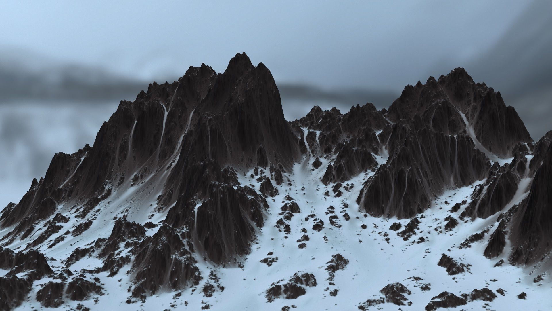 snow mount 03 Low-poly 3D model_4