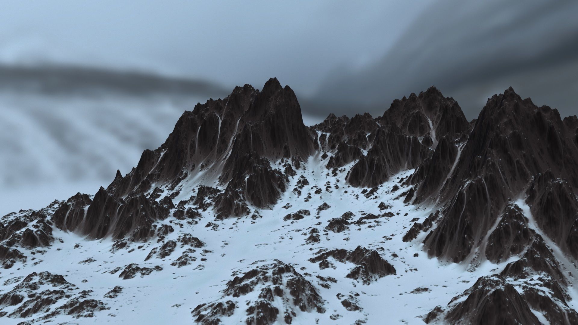 snow mount 03 Low-poly 3D model_2