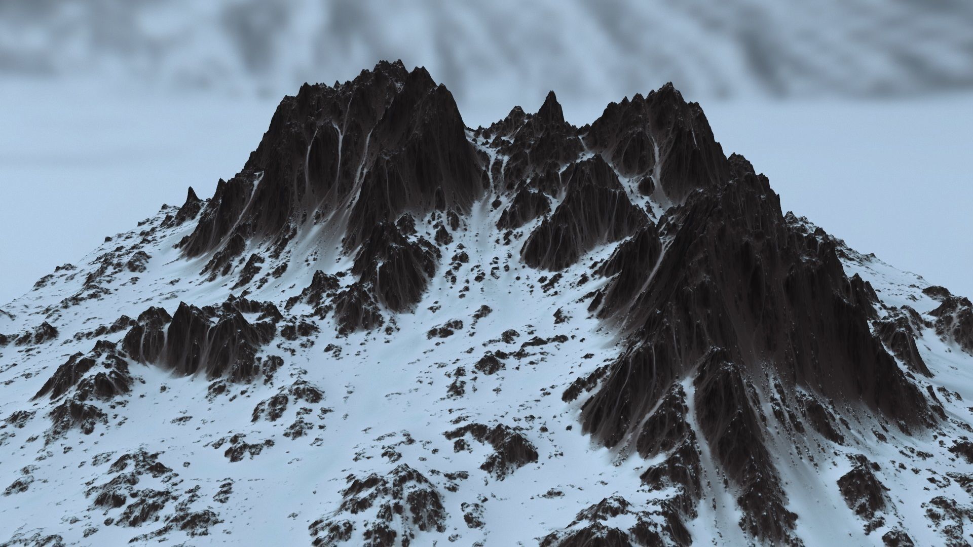 snow mount 03 Low-poly 3D model_6