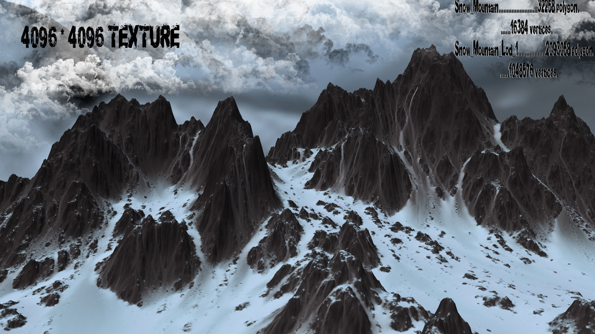 snow mount 03 Low-poly 3D model_1