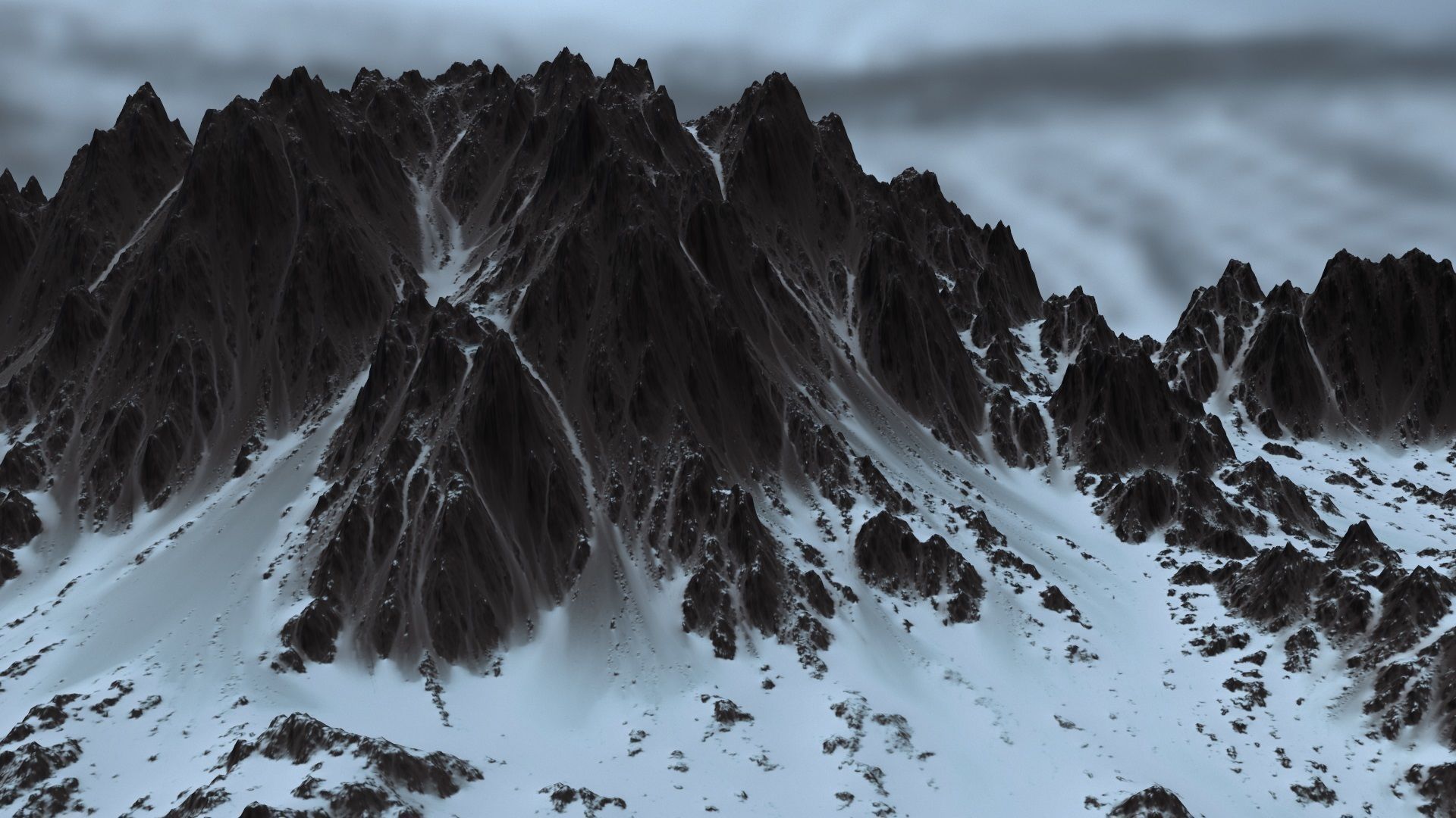 snow mount 03 Low-poly 3D model_14