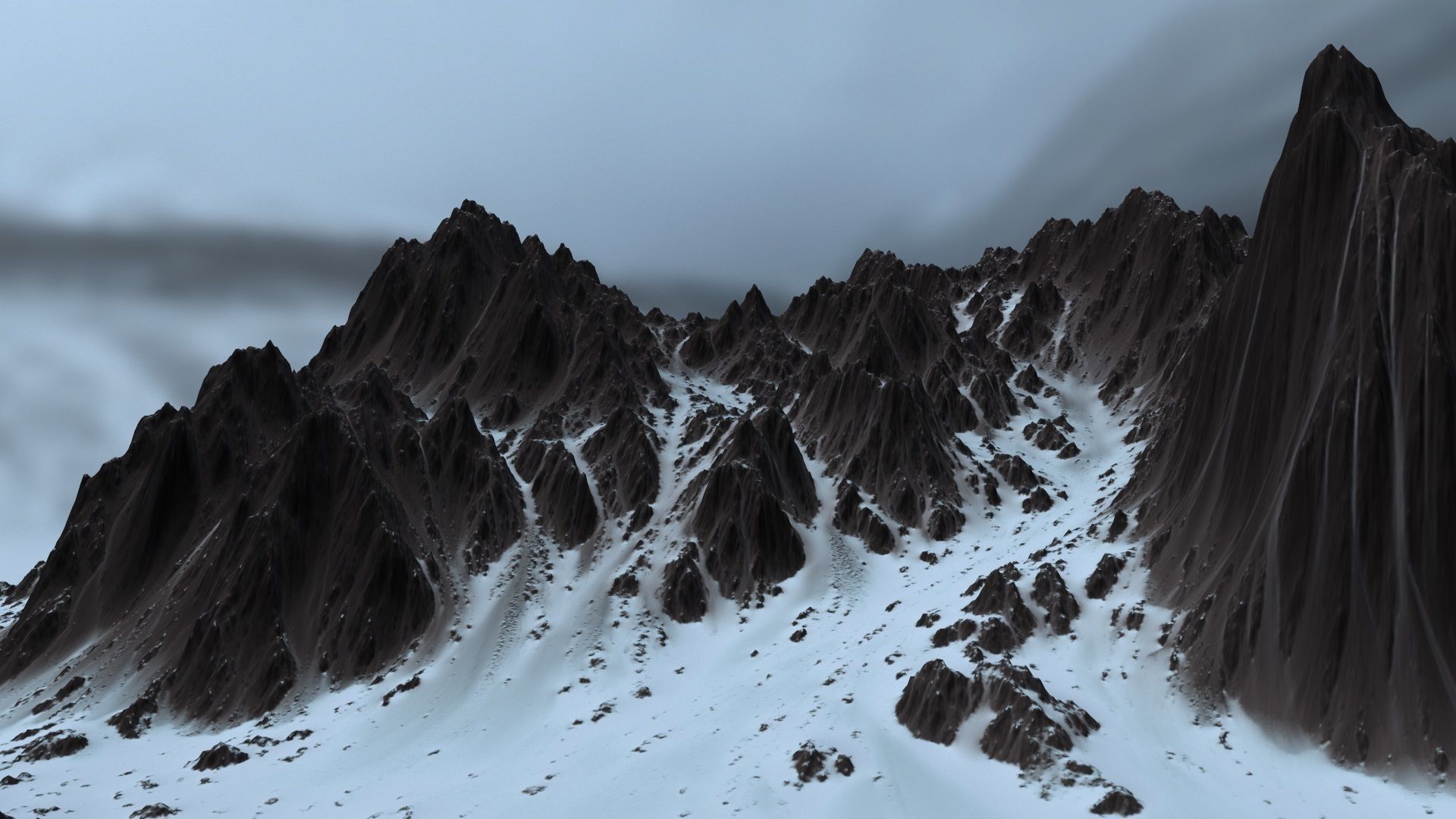 snow mount 03 Low-poly 3D model_5