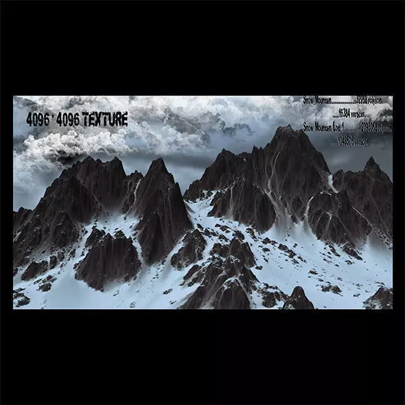 snow mount 03 Low-poly 3D model_0