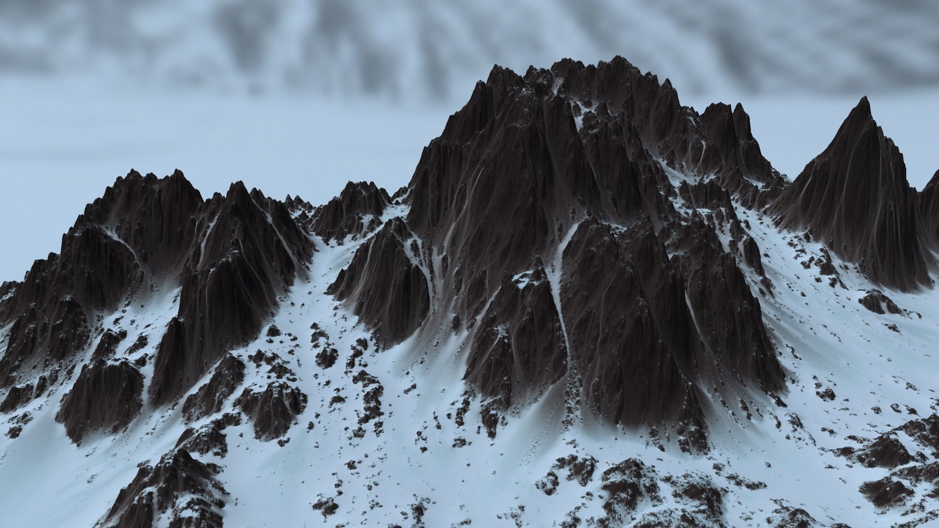 snow mount 03 Low-poly 3D model_8