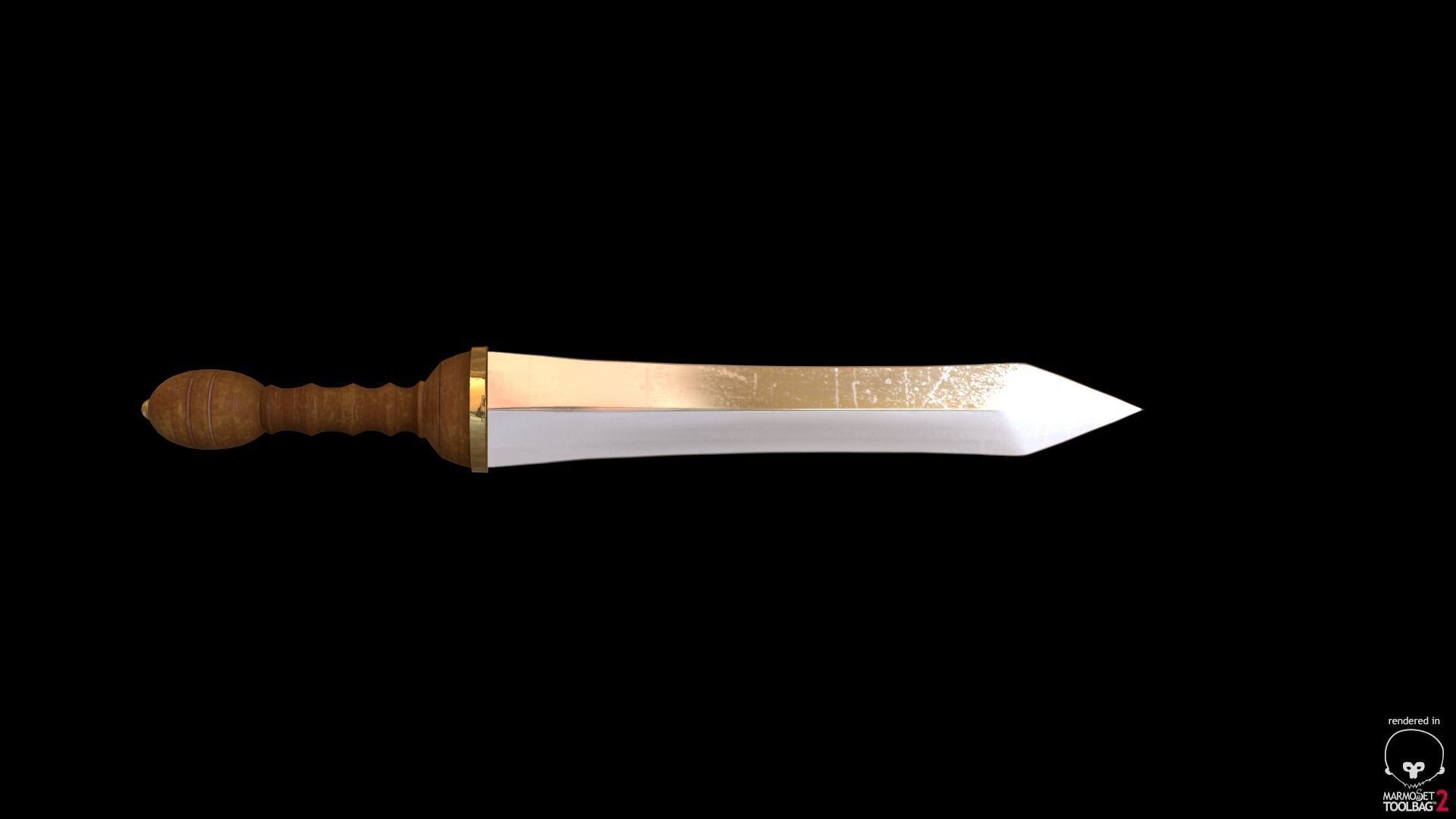 Historical Weapon - Gladius Low-poly 3D model_9