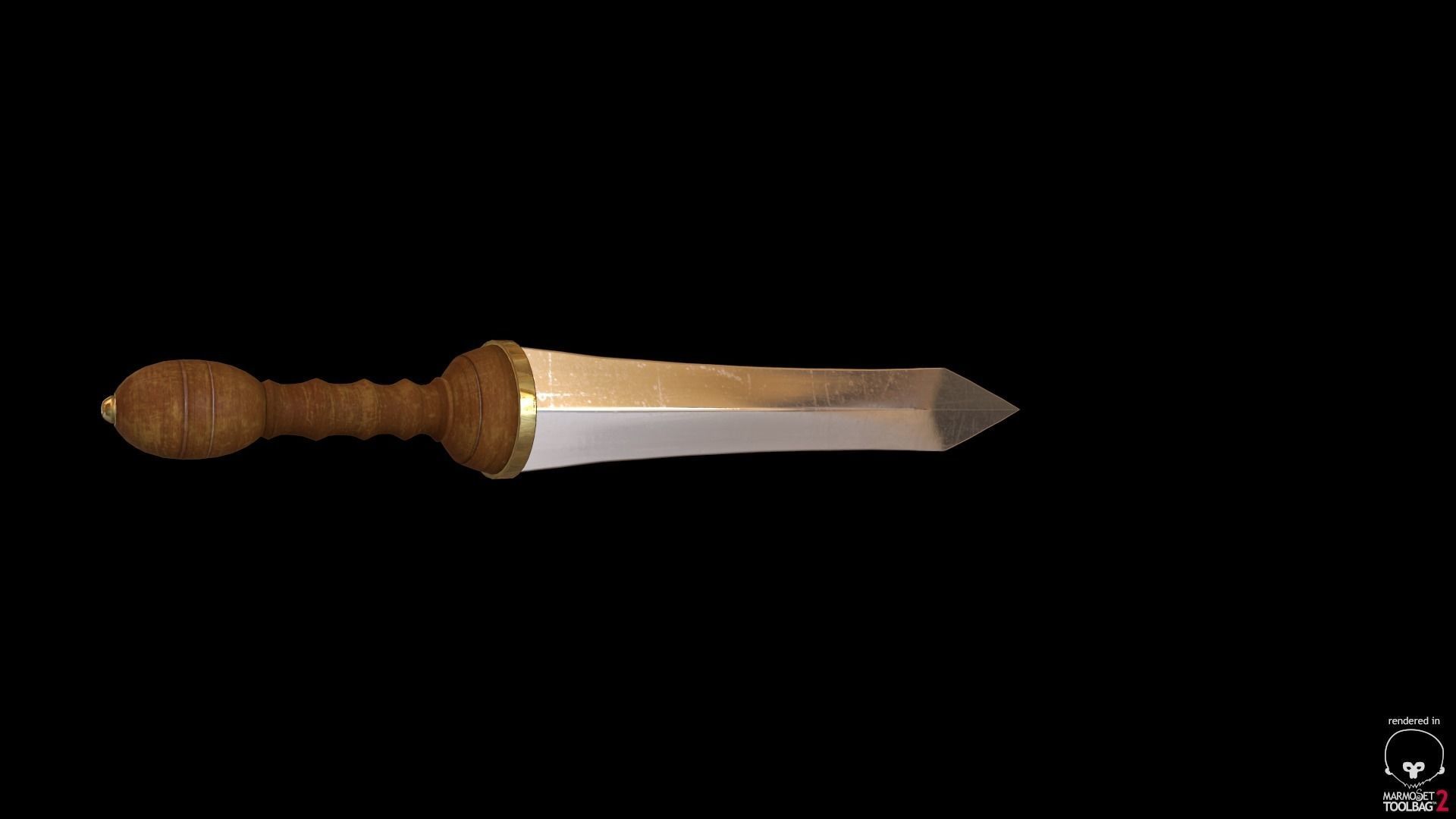 Historical Weapon - Gladius Low-poly 3D model_8