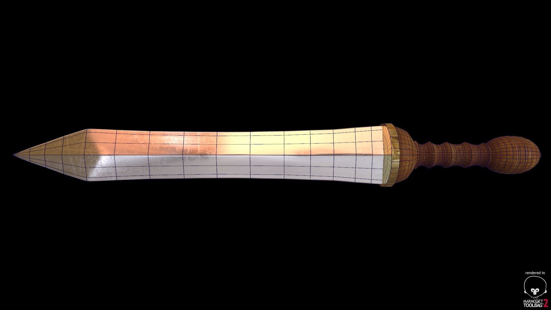 Historical Weapon - Gladius Low-poly 3D model_1