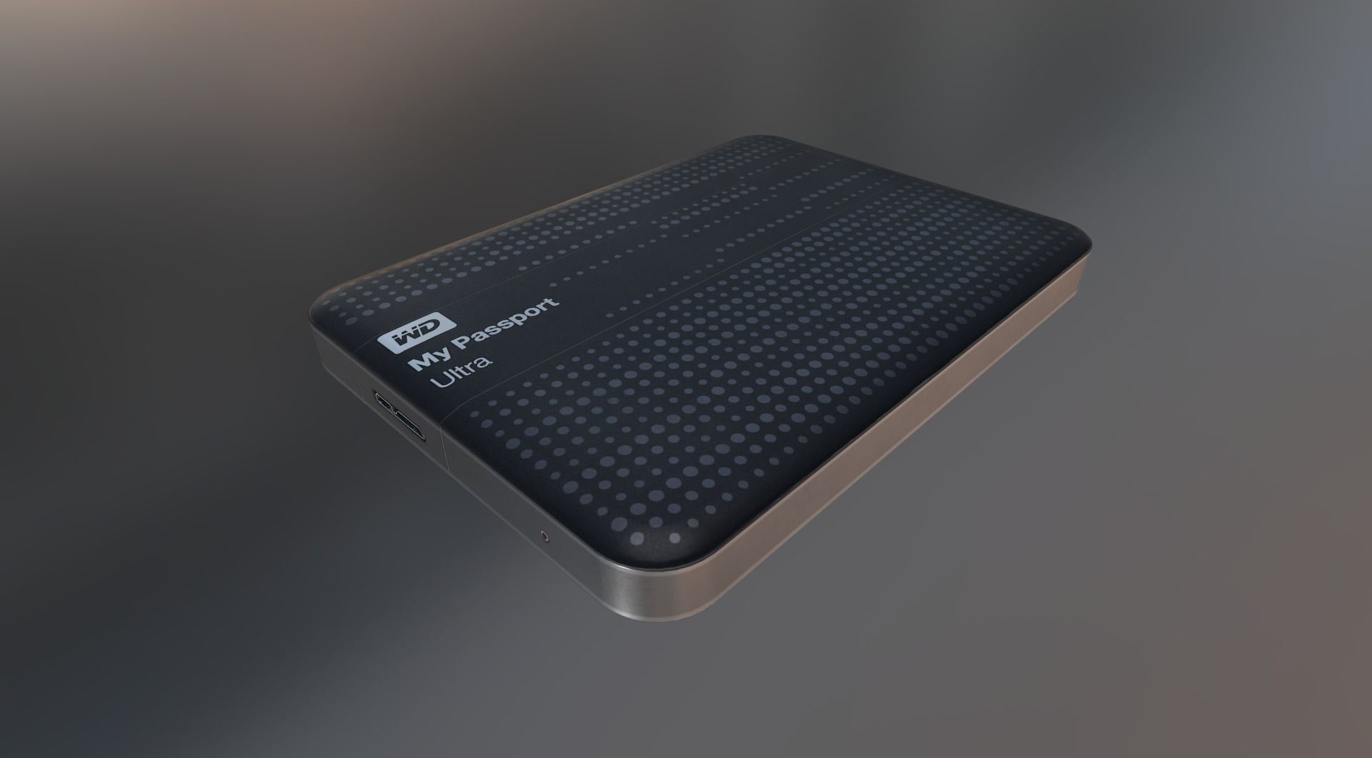 External HDD With USB Cable Rigged WD Version Low-poly 3D model_11