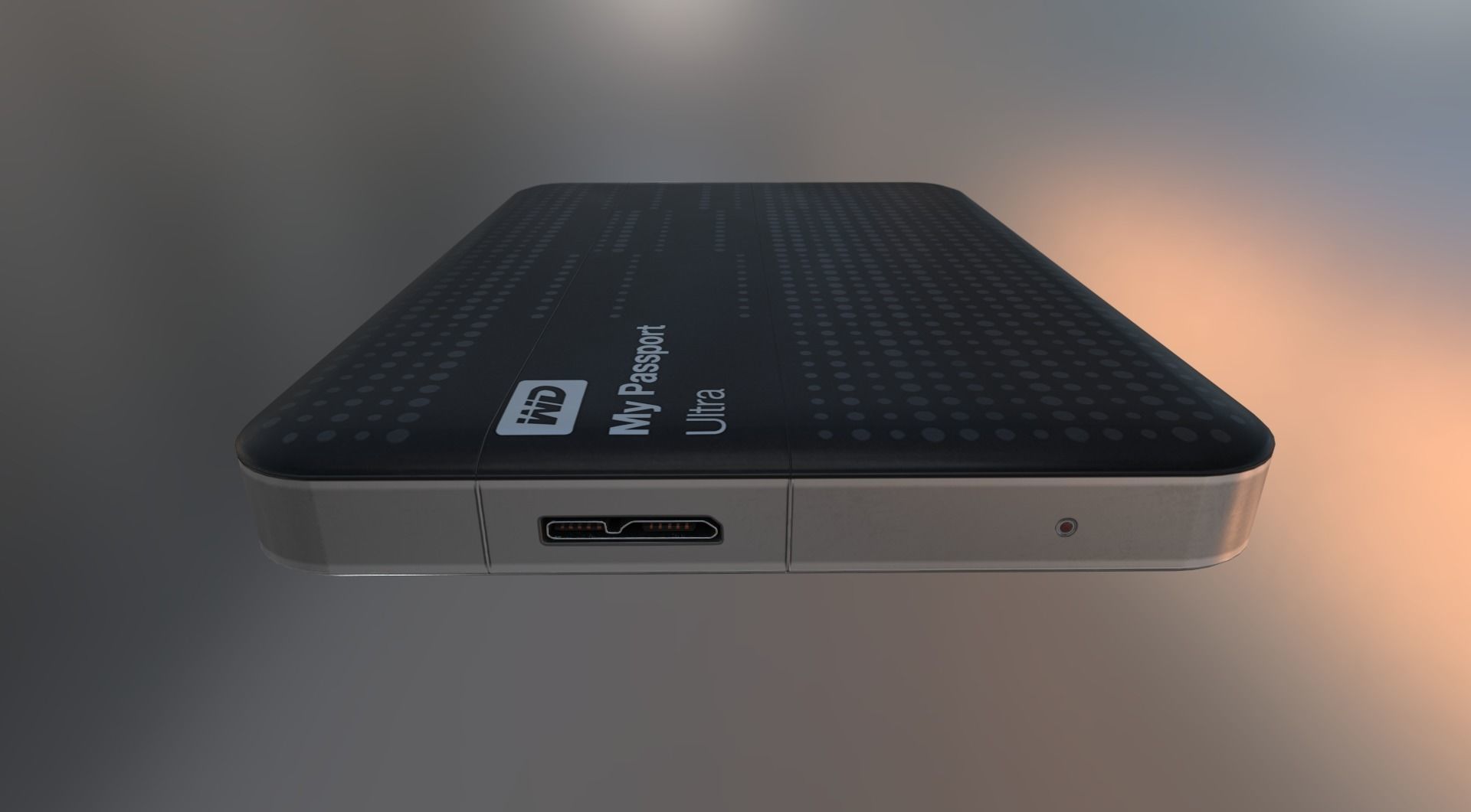 External HDD With USB Cable Rigged WD Version Low-poly 3D model_19