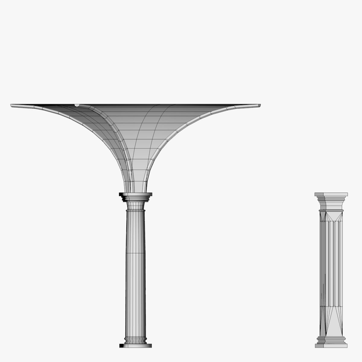 Vaulting 2-3 Romanic 750cm spaced with thin curbs Low-poly 3D model_3