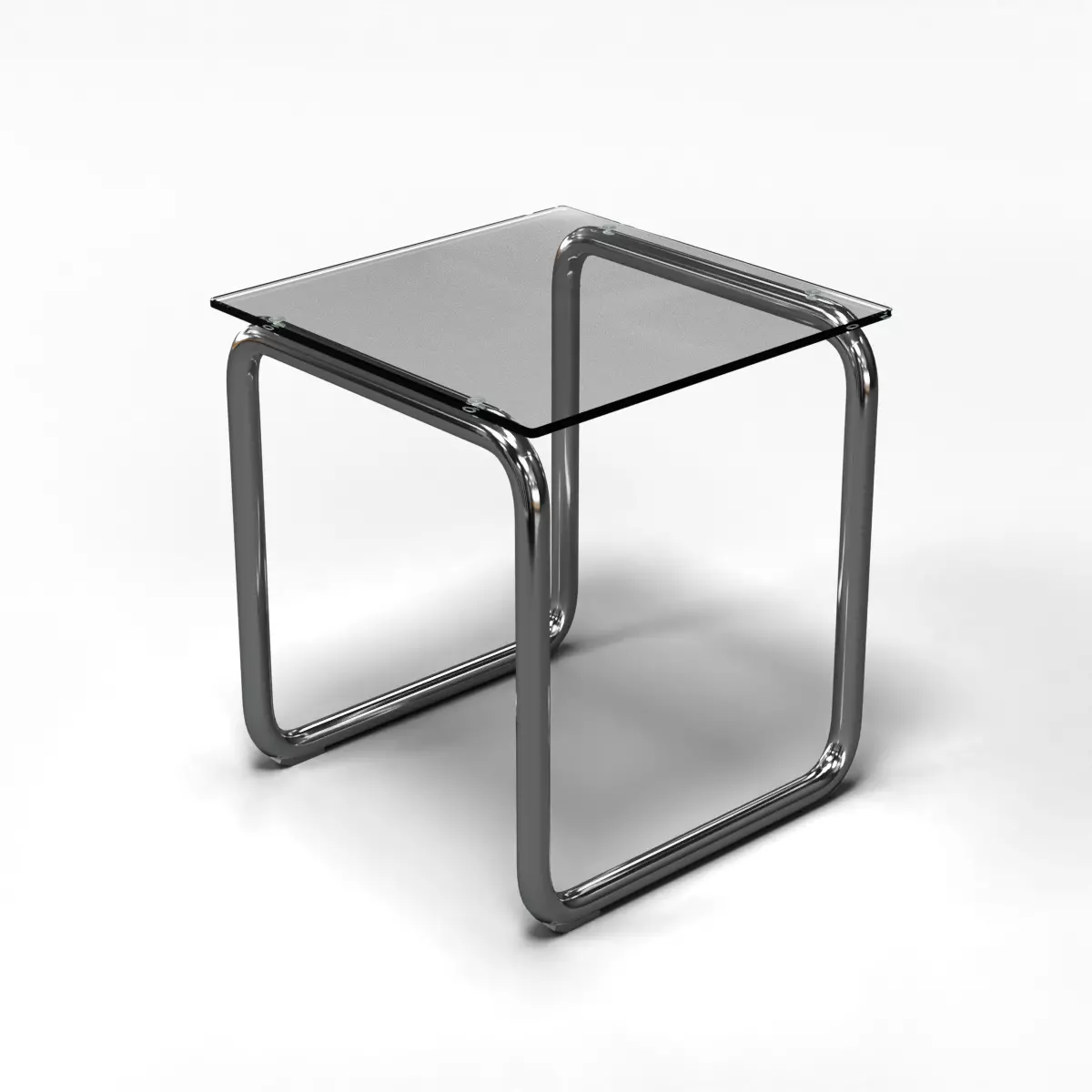 Side Table Glass and Chrome 3D model