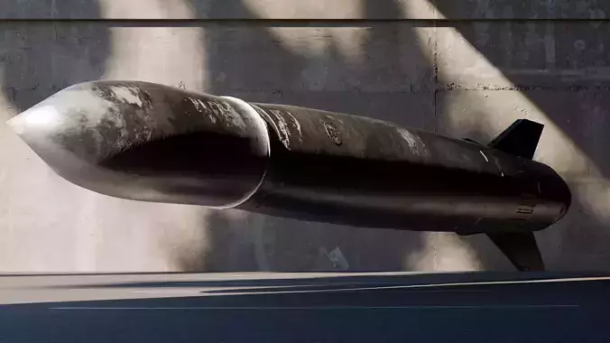 Space Ballistic Missile 3D Model Sci-Fi Tactical Weapon