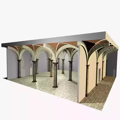 Vaulting 2-4  Romanic  750cm spaced   thin arches and thin curbs