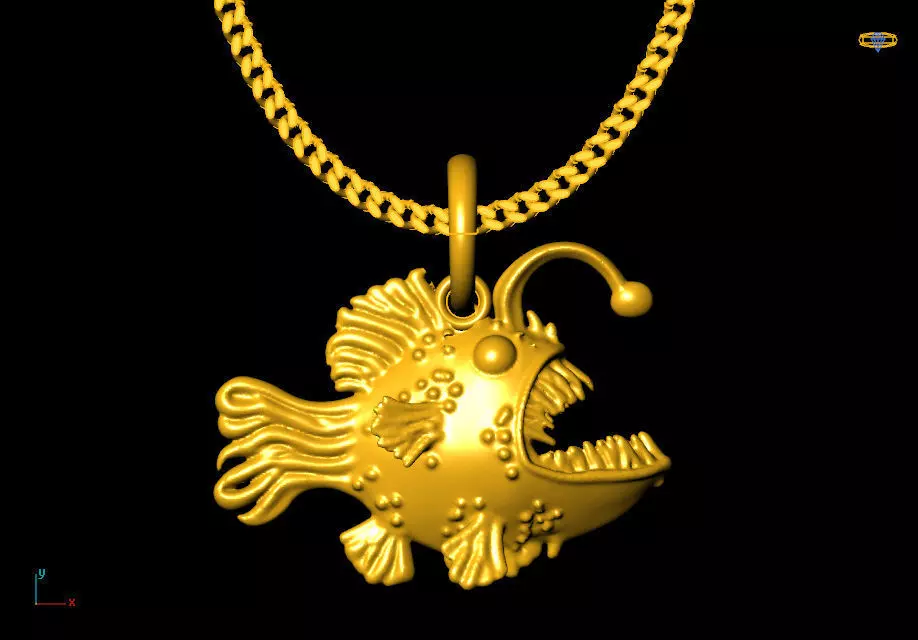 piranha pendant charms - one inch pendant 3D print model