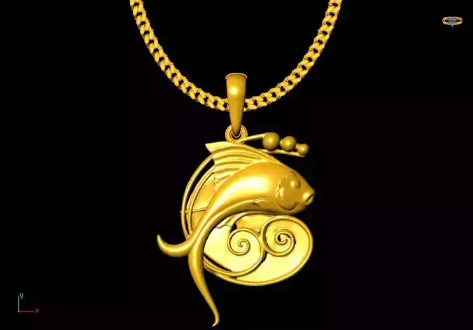 Fish Art pendant charms - one inch pendant